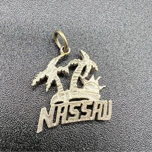 925 Sterling Silver Nassau Palm Tree Scene Charm Pendant